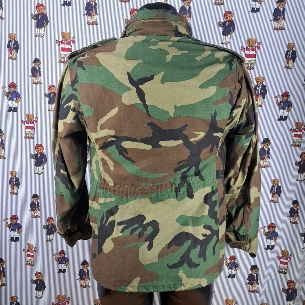 Cold-weather field full zip full snap lined hooded Sm Short camouflage jacket